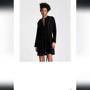 Zara Woman Linen Tunic with Pompom Trims Size S